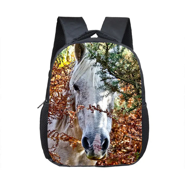 Fashionable Small Kids Horse Print Backpack - for both Boys and Girls